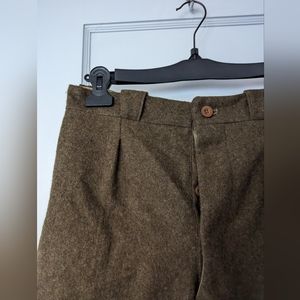 Vintage wool high waisted trousers with raw hem